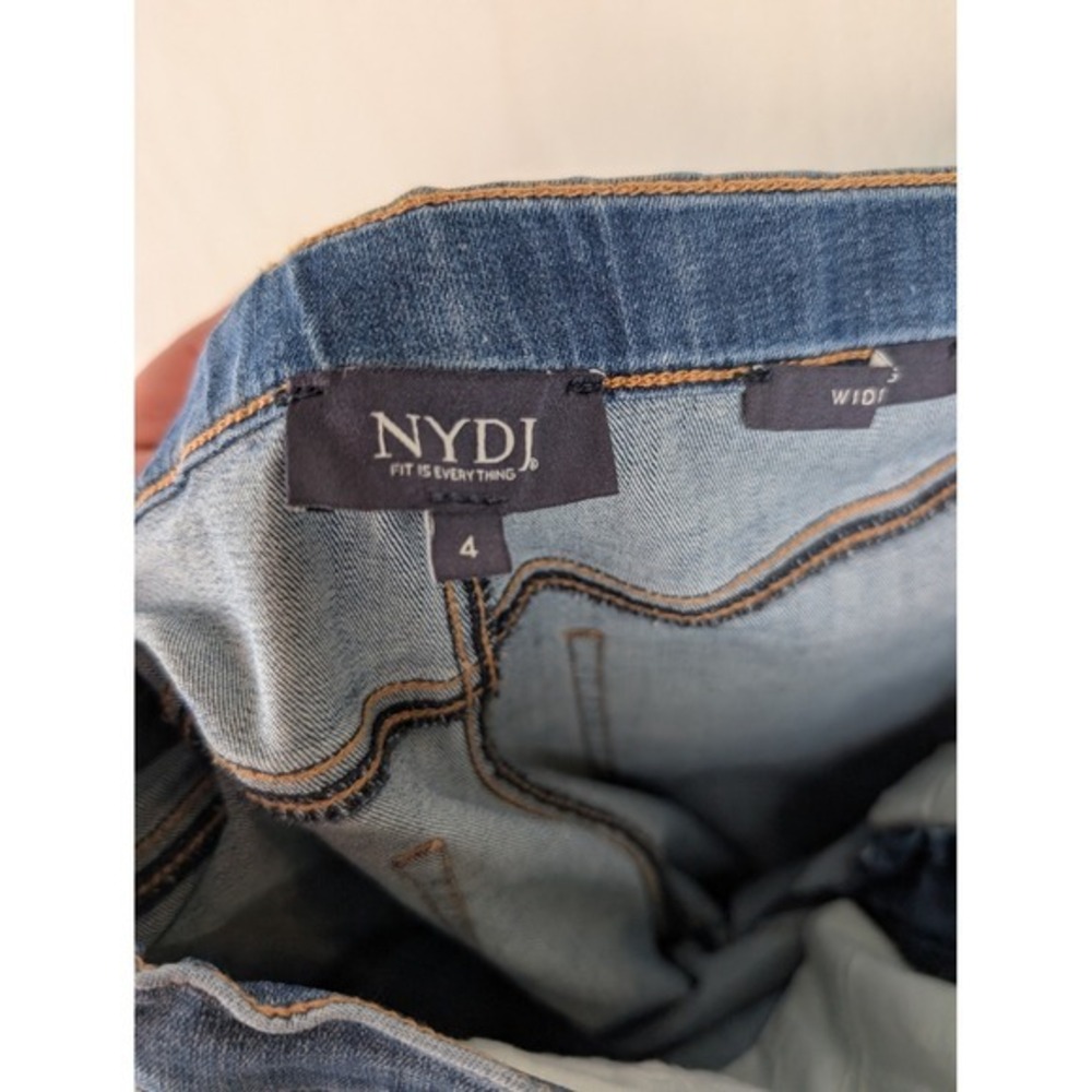 NYDJ Jeans Wide Leg Cindi Cool Embrace Drawstring High Rise Majorca Bay‎ Sz 4 - Picture 7 of 9